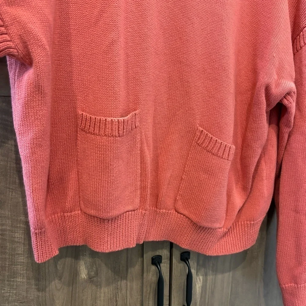 J.Crew X‎ Cotton Cashmere Patch Pocket Mock-neck Sweater Pink